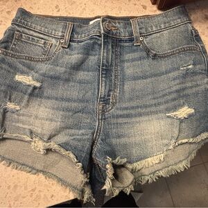 Eunina Blue Distressed Denim Shorts